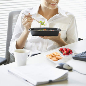 Enther two-compartment dividers promote portion control for healthy eating.