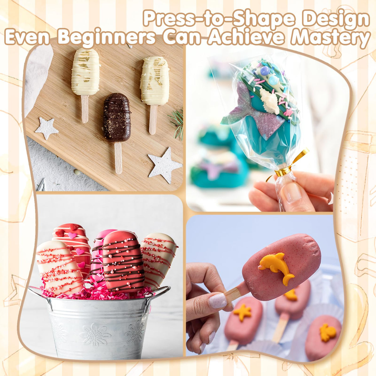 Entrirolly cake pop bags ready to seal and gift