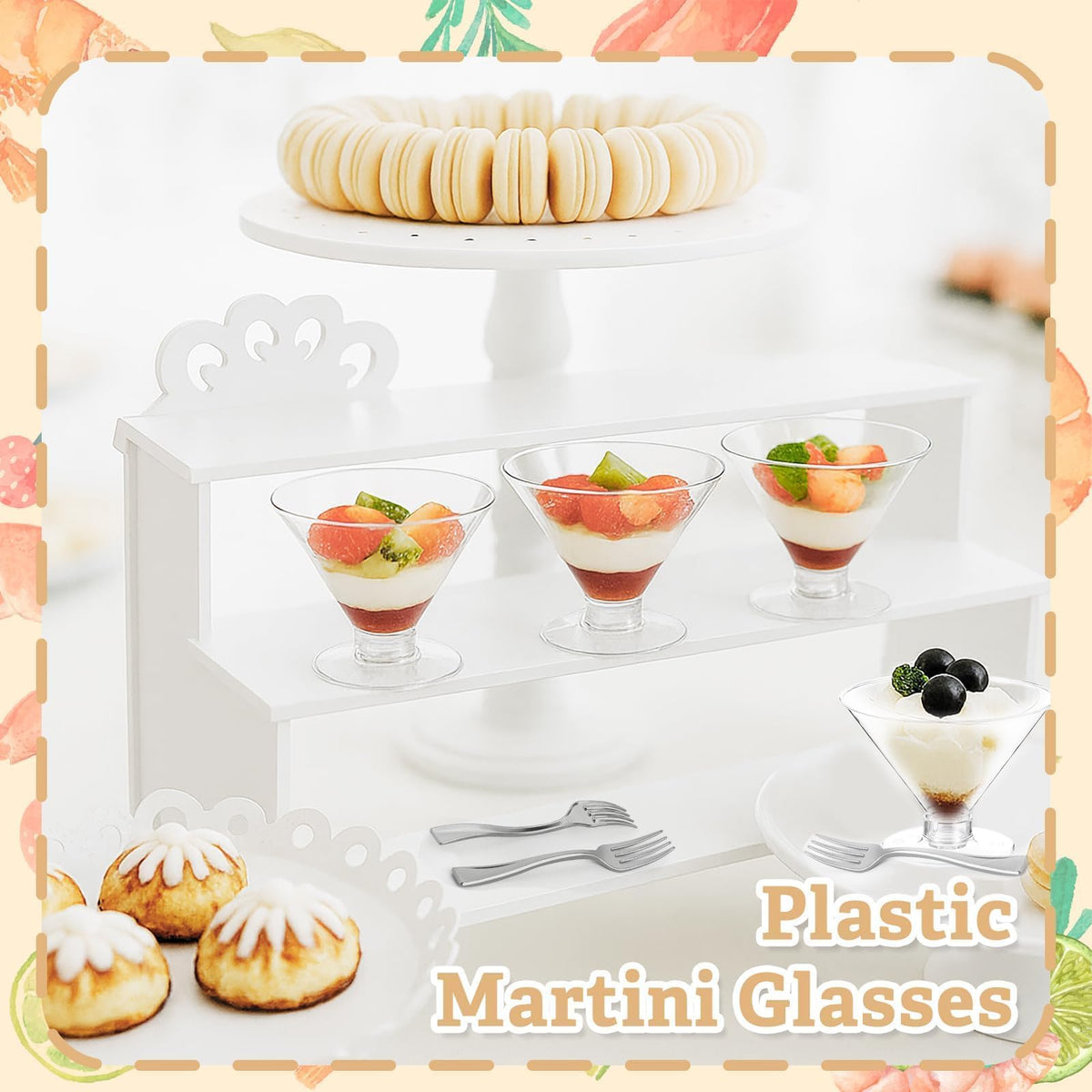 Entrirolly crystal-clear plastic material resists breakage during party service.