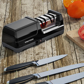 Enutogo knife sharpener diamond abrasives offering longer sharpening life.