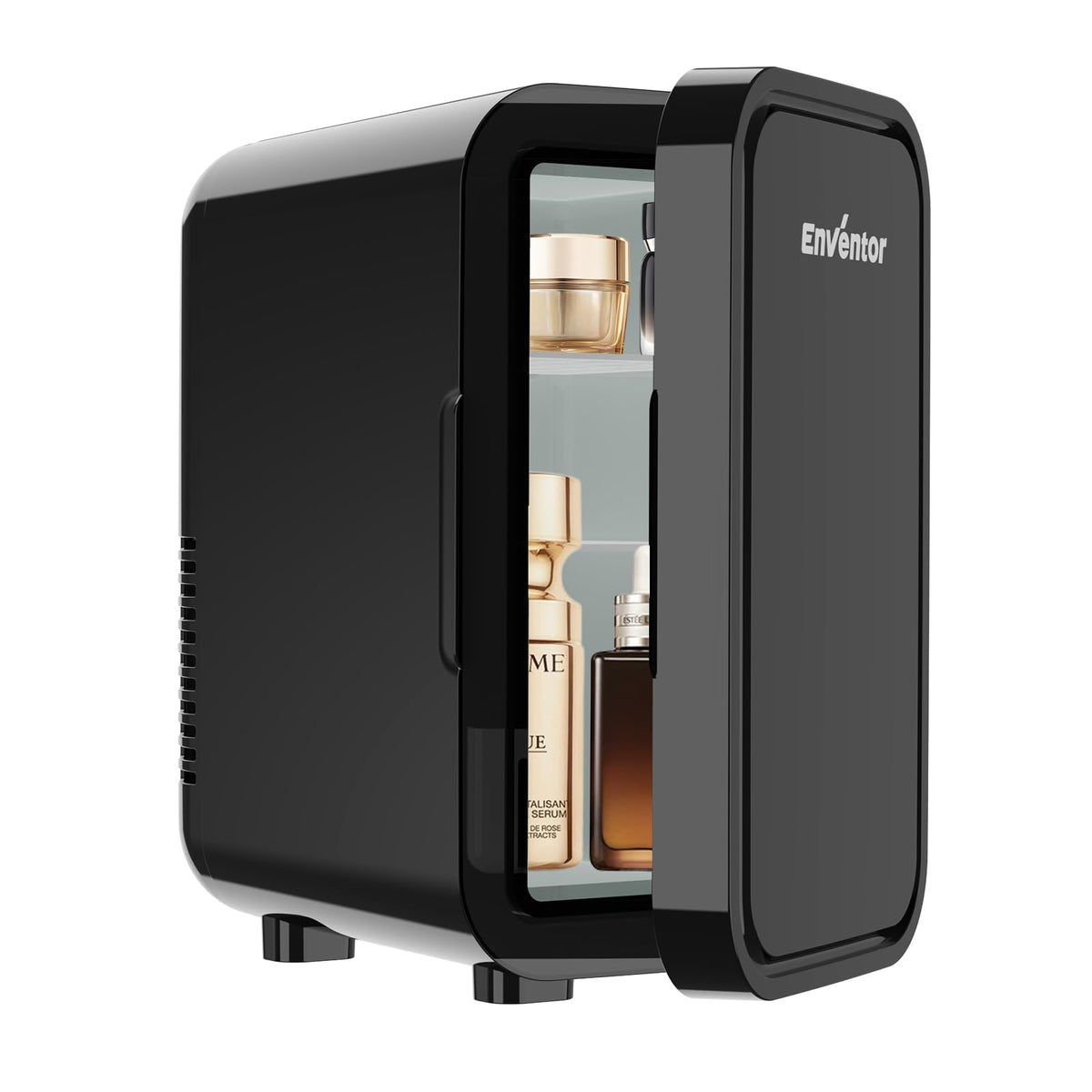 Enventor Mini Fridge front view showing compact design ideal for small spaces