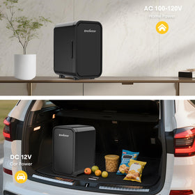 Enventor Mini Fridge AC/DC power cords enable home and car use