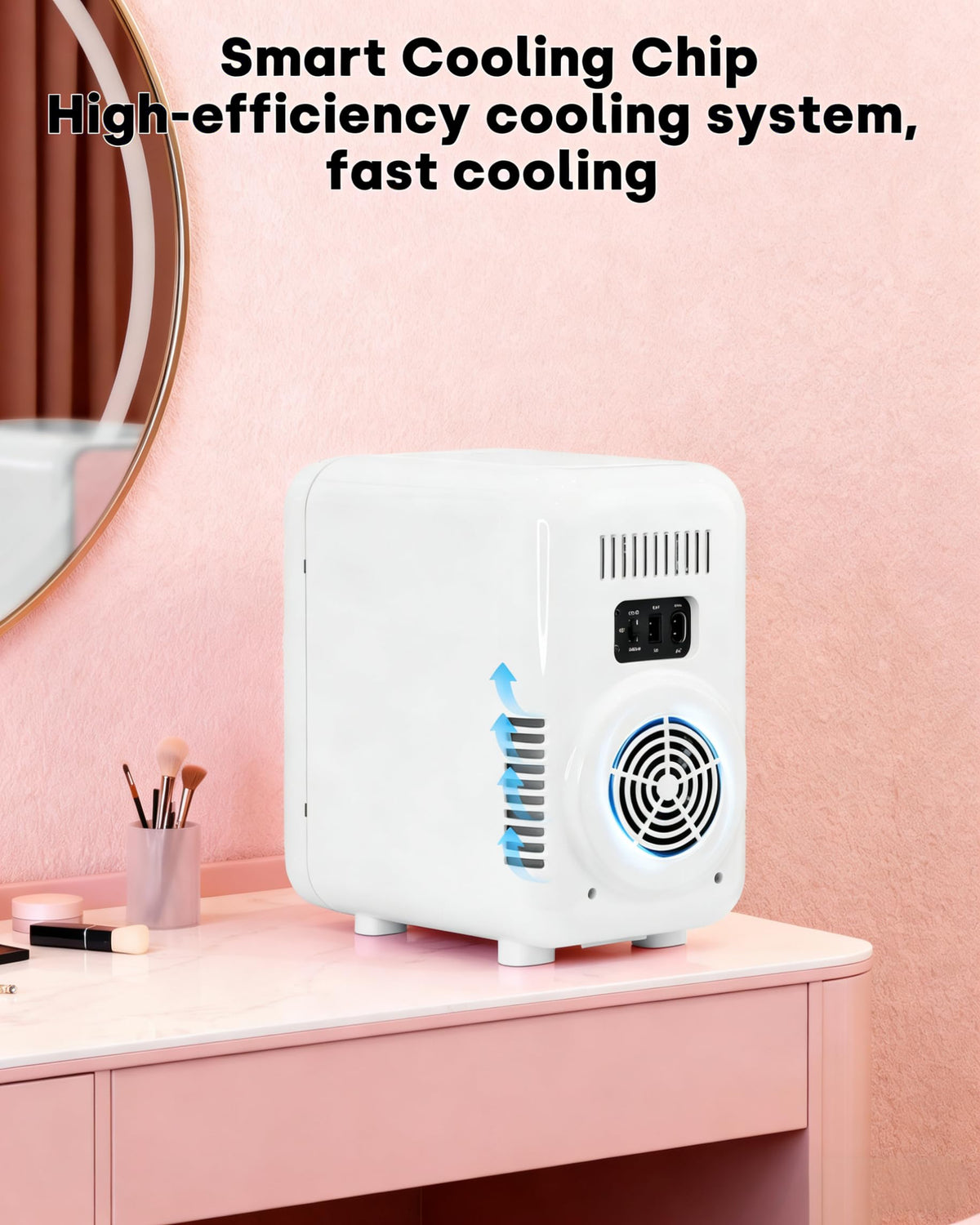 Enventor Mini Skincare Fridge dimmable LED light for precise makeup