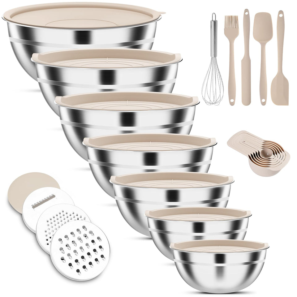 ENVTEK 7-piece mixing bowls with lids for organized prep.