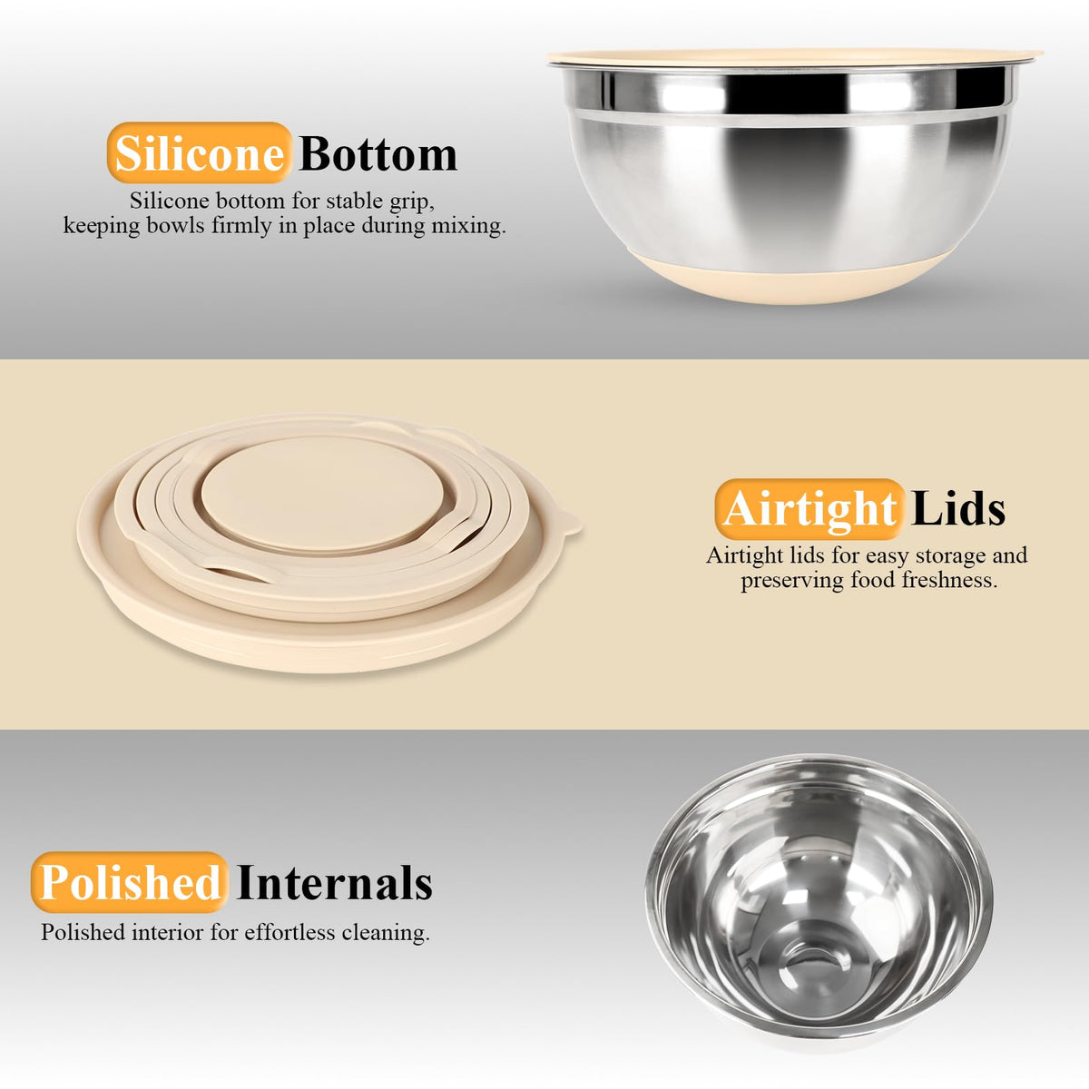 ENVTEK airtight lids with removable cover for easy ingredient access.