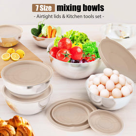 ENVTEK 4.5QT bowl with integrated grater attachments for quick grating.