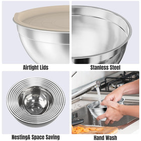 ENVTEK lids and three grater attachments enhance versatile vegetable prep.