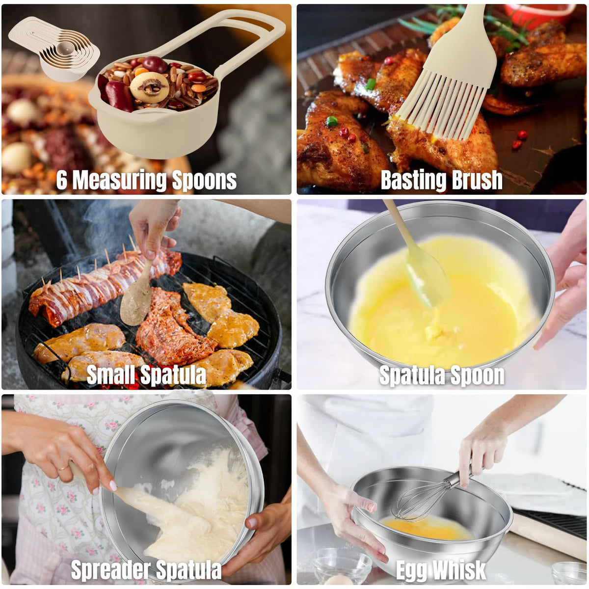 ENVTEK measuring spoons and spatulas support precise cooking tasks.