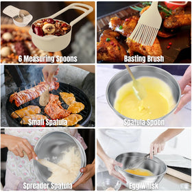ENVTEK measuring spoons and spatulas support precise cooking tasks.