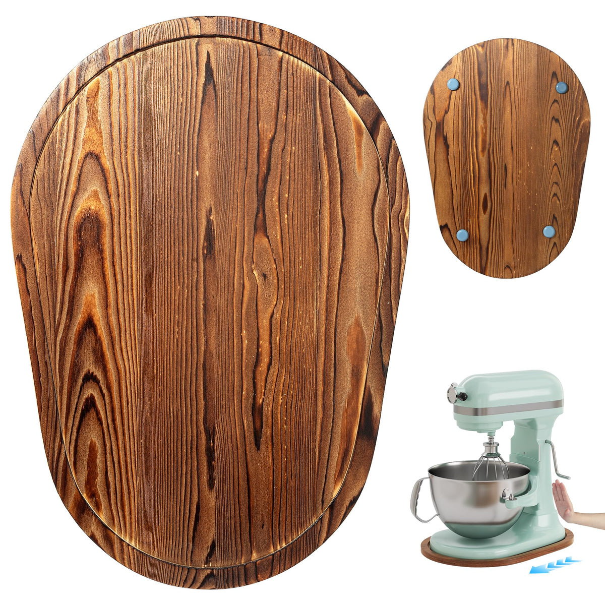 ENVTEK Mixer Slider Mat with pine base cradle for KitchenAid bowl-lift