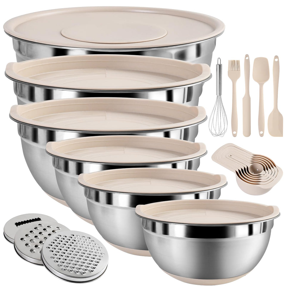 ENVTEK mixing bowls with airtight lids keep ingredients fresh and ready for prep.