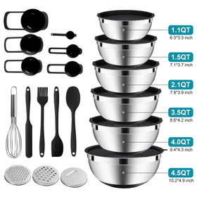 Envtek bowls with three graters for shredding and slicing convenience