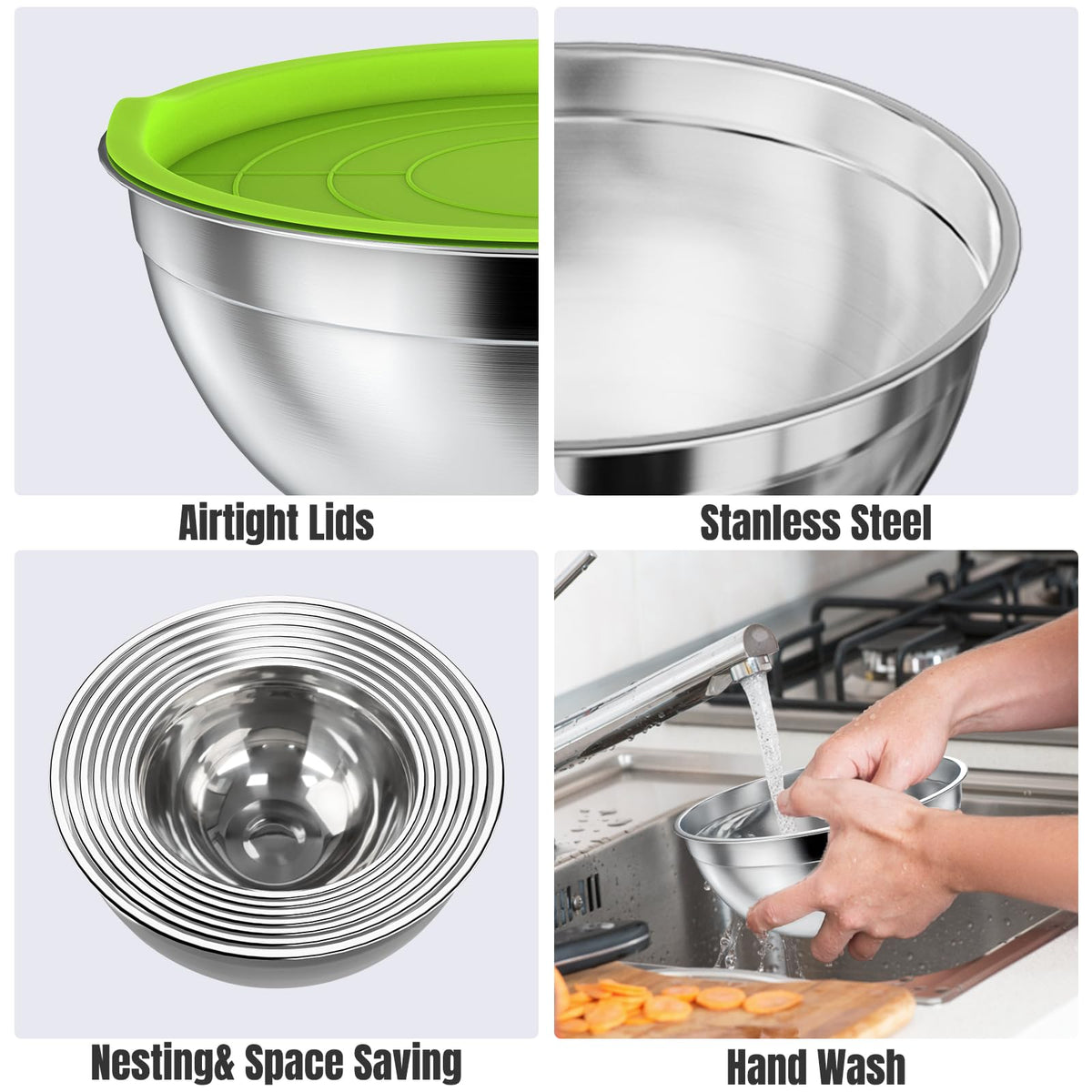 Envtek 4.5QT bowl with removable center grater in use