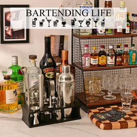 Eocolz liquor pourers and corkscrew help controlled pours.