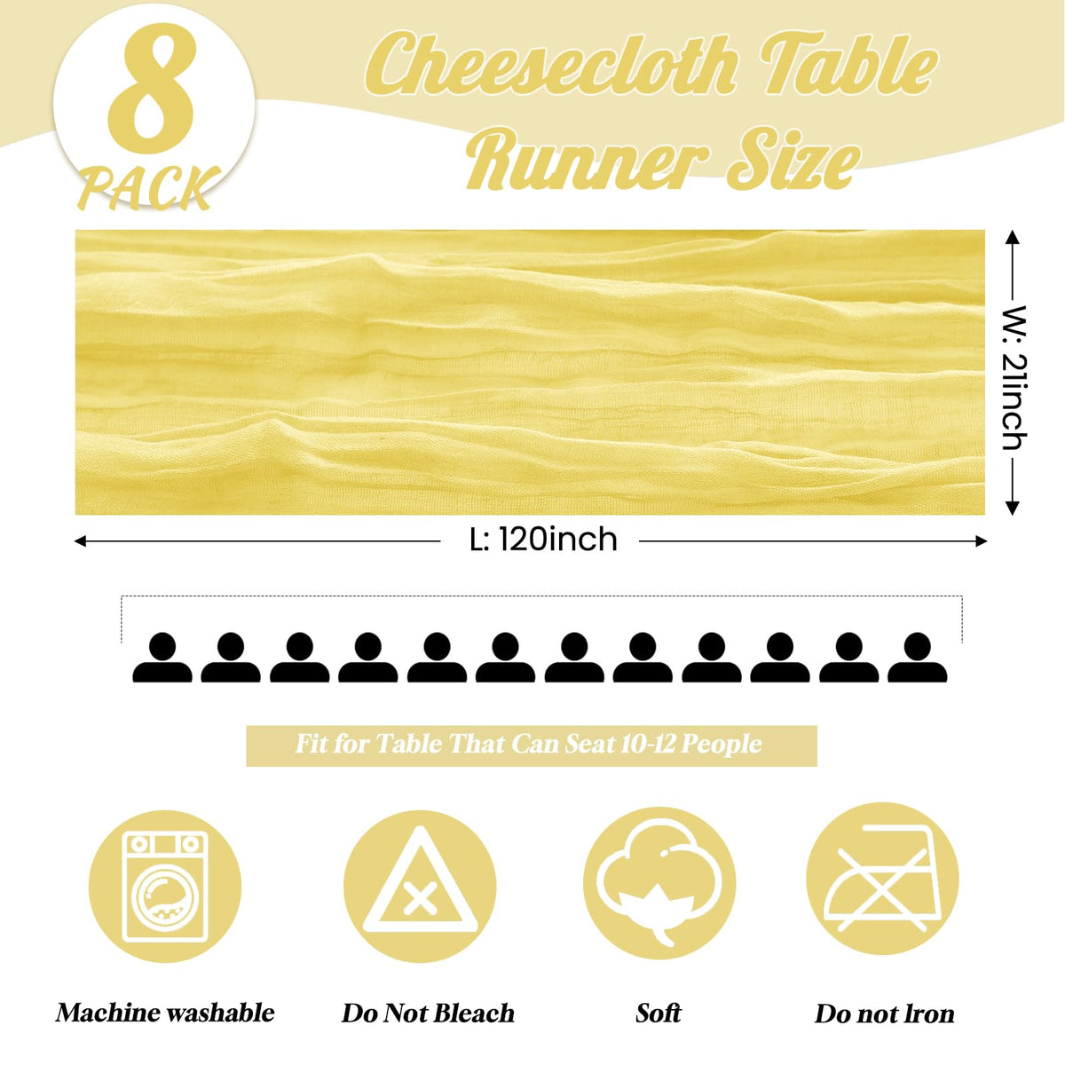 Eight pack table runner ensemble displayed on banquet table by EOINBDTE