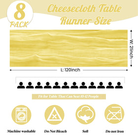 Eight pack table runner ensemble displayed on banquet table by EOINBDTE