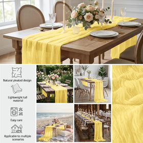 EOINBDTE boho gauze table runner adds warm ambiance
