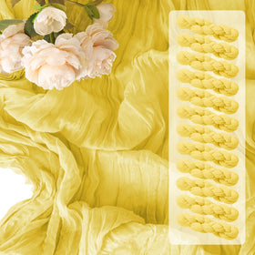 EOINBDTE light yellow 10ft table runner drape for weddings