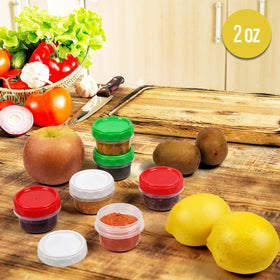 Dishwasher safe EONJOE 2oz containers for easy cleanup and reuse