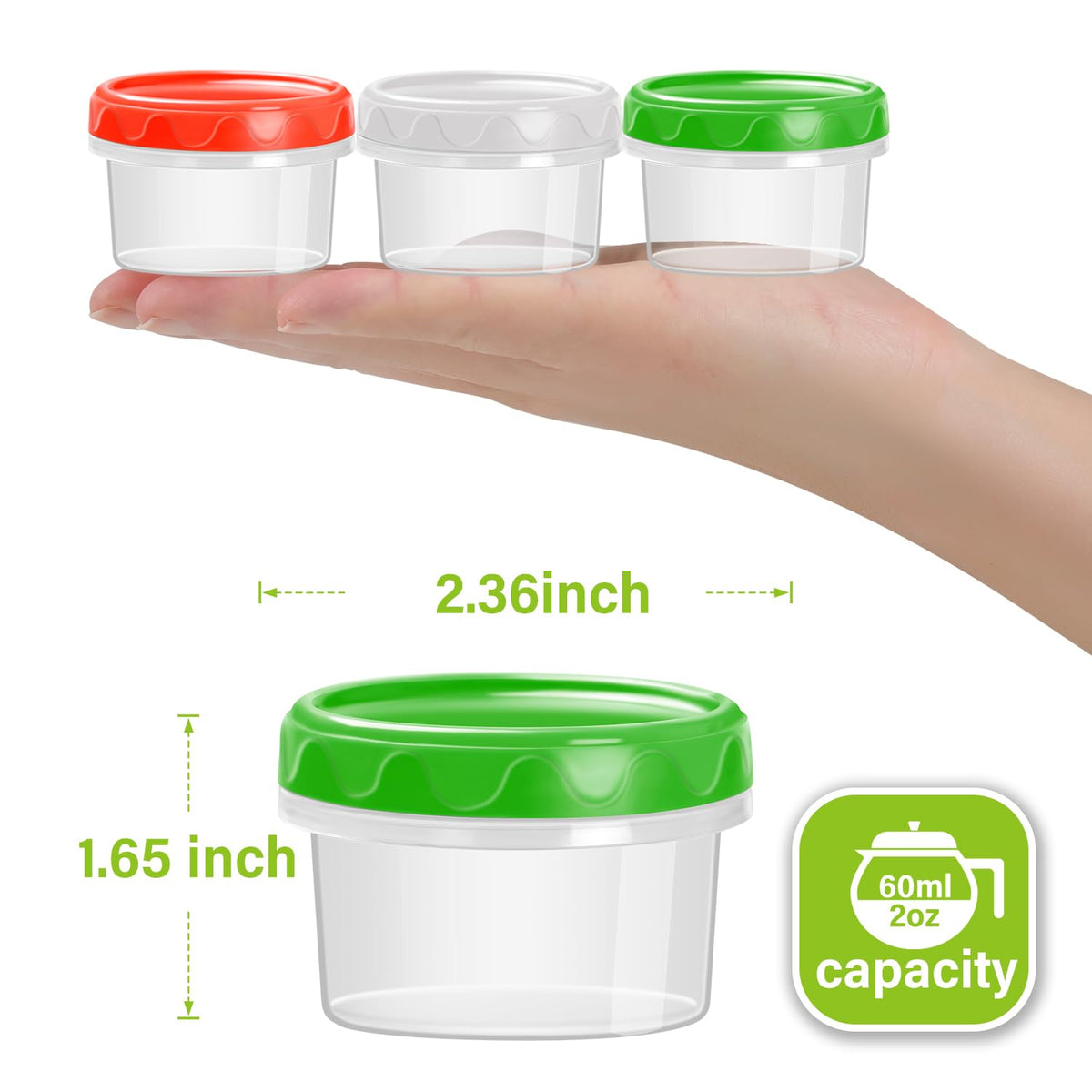 EONJOE mini dressing containers with leakproof seal for mess free lunches