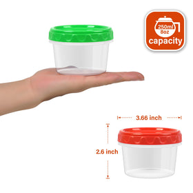 EONJOE 1cup meal prep bowls highlighting 8oz capacity for portions