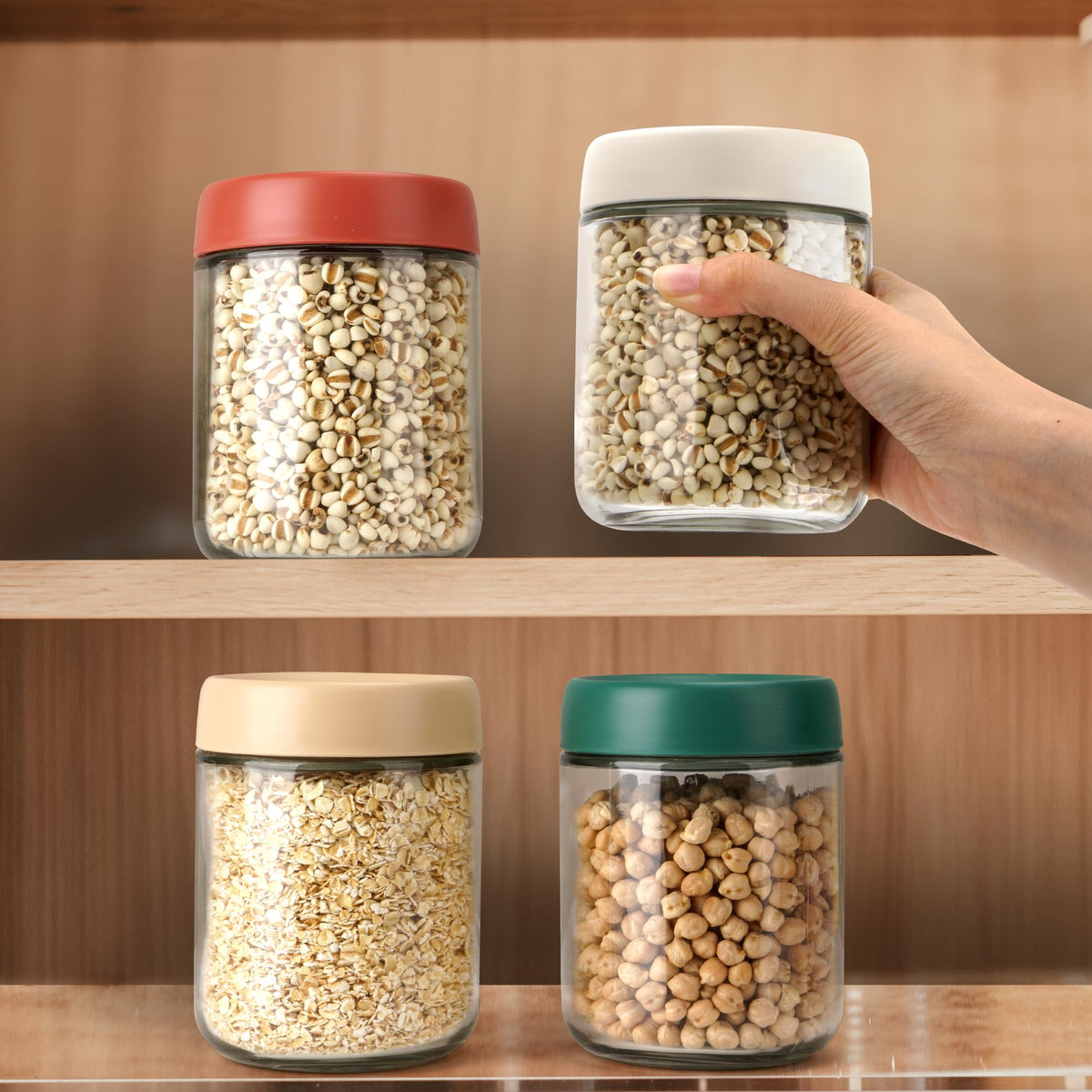 EONJOE mason-style glass jar adds timeless kitchen charm.