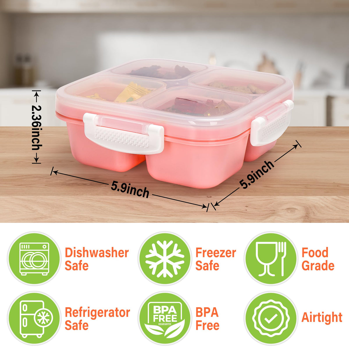EONJOE Snackle Box lid with silicone seal prevents leaks.