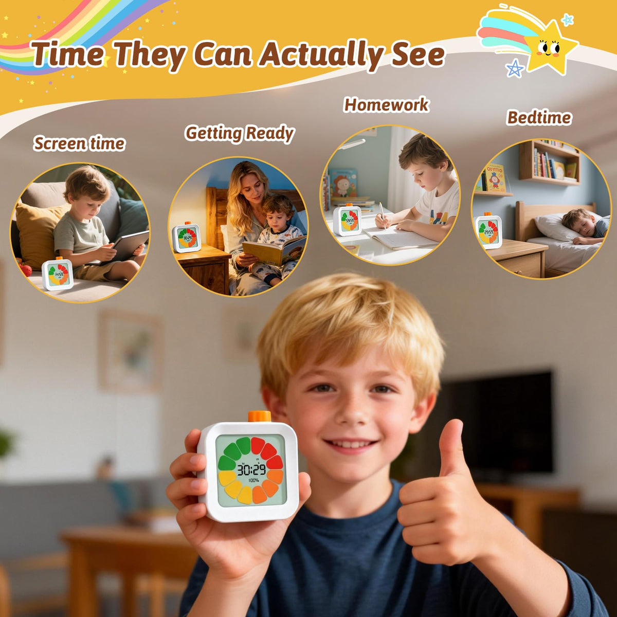 EooCoo timer in classroom settings to ease activity transitions.