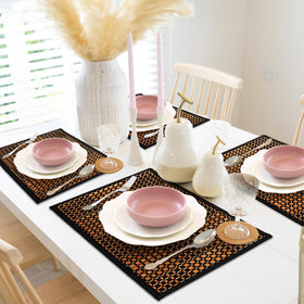 Eorbow bamboo placemats easy-clean surface after meals.