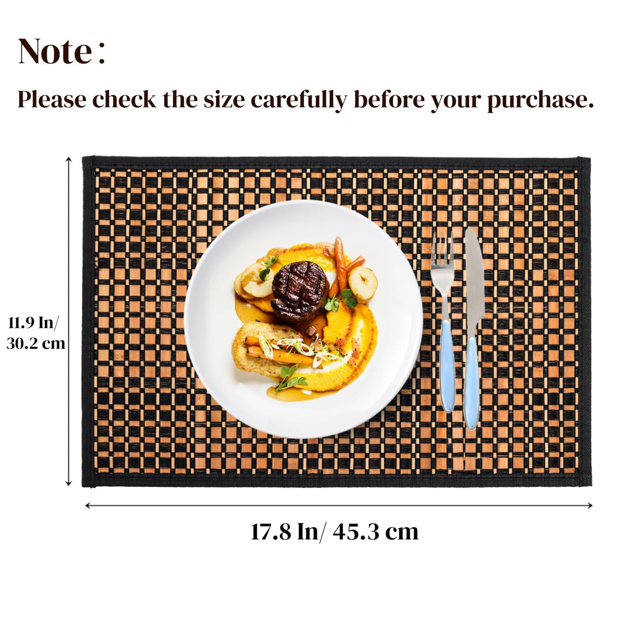 Eorbow bamboo placemats natural material for lightweight durability and easy cleaning.