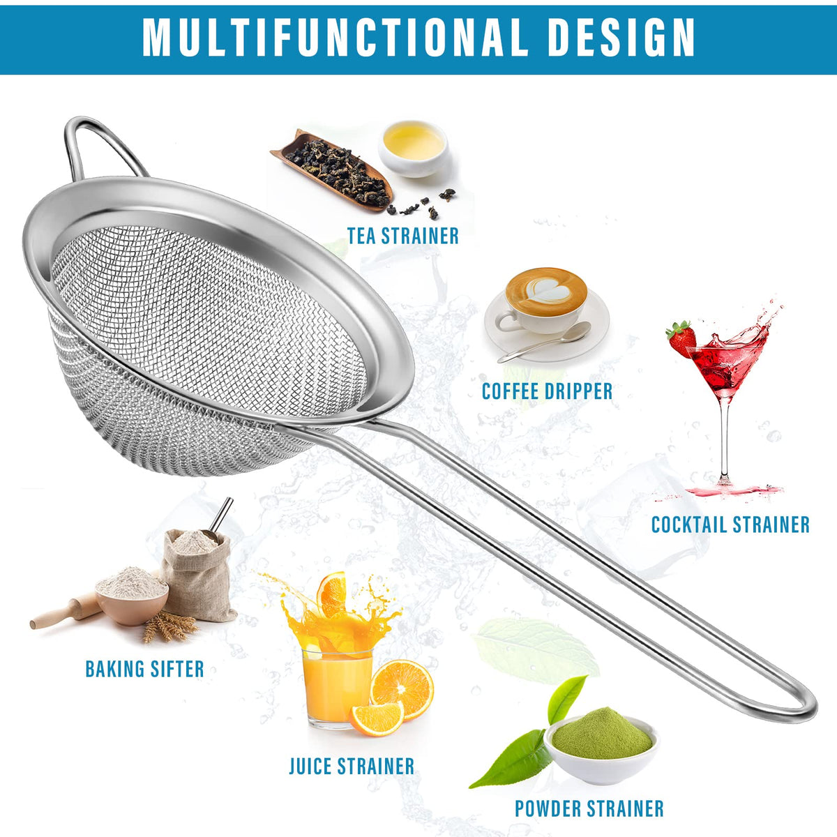 Epakh dishwasher-safe strainer cleans quickly after use.