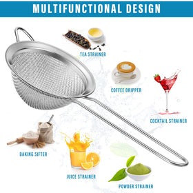 Epakh dishwasher-safe strainer cleans quickly after use.