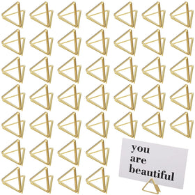 Epakh triangle gold place card holder clip for elegant weddings