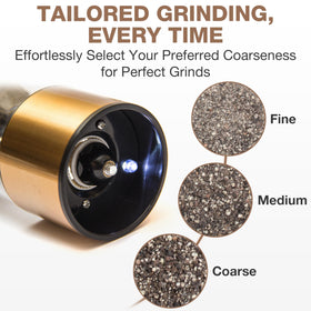 Eparé brass salt pepper mill ceramic burr for consistent grinding
