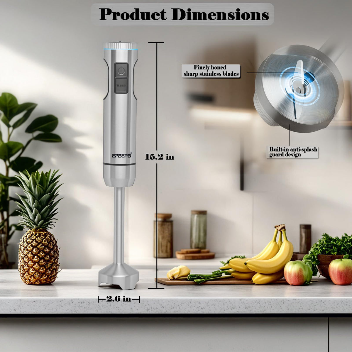 EPBEPB quick detach system enables easy blade release and cleaning