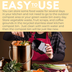 Epica countertop bin with odor-control lid for indoor composting.