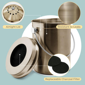 Epica carbon-filter inside the bin with replaceable design to reduce odors