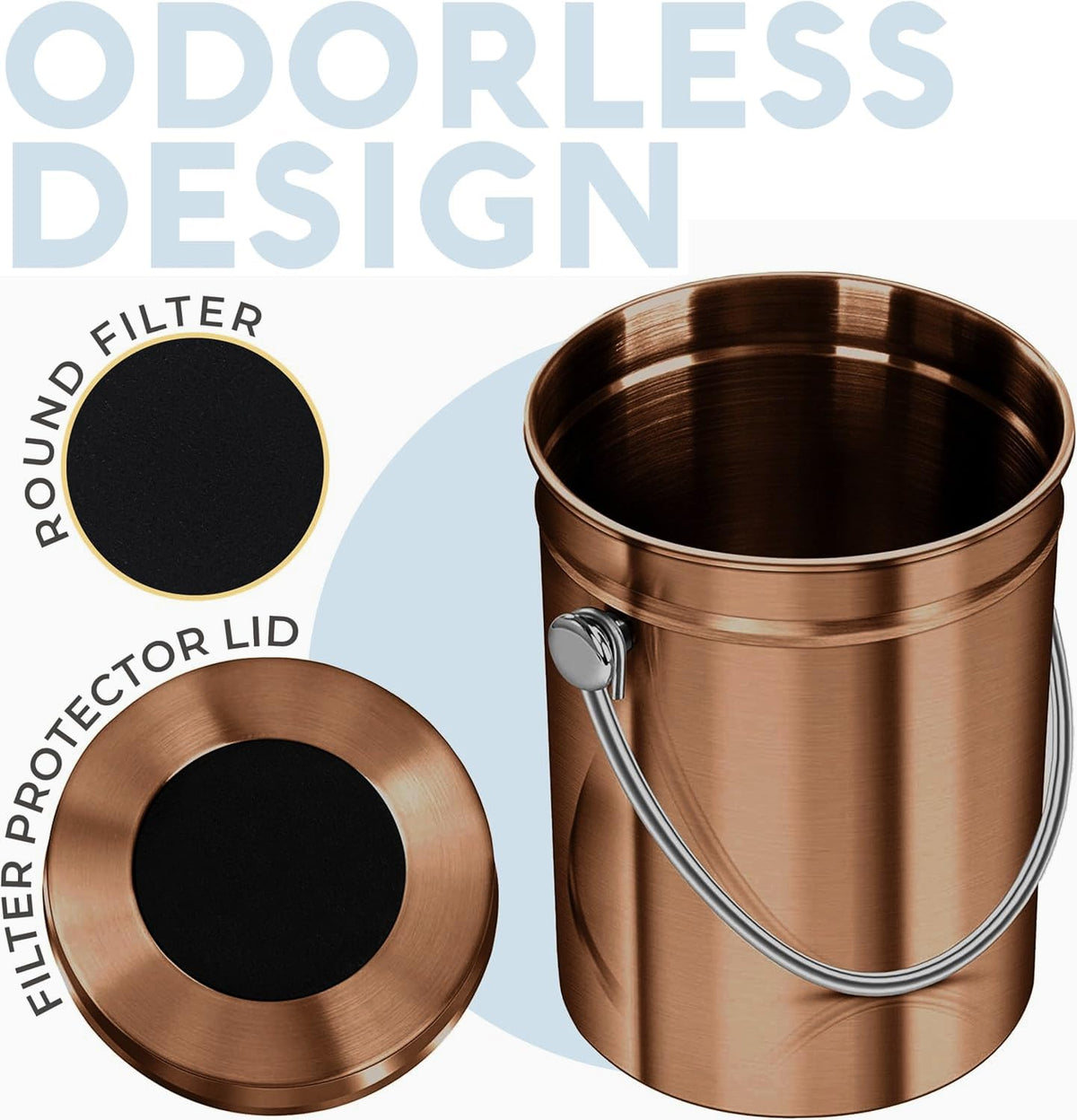 Epica countertop compost bin easy-clean design fits busy kitchen spaces.