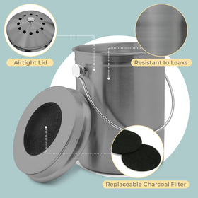 Epica airtight lid close-up highlights odor control in stainless steel bin.