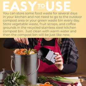 Epica on-counter display shows 1.3 gallon capacity for daily scraps.