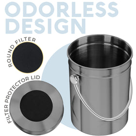 Epica stainless steel compost bin surface looks rust-resistant and easy to clean.