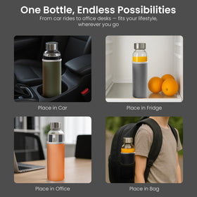 Epica durable glass kitchen bottle suitable for juices and everyday beverages.