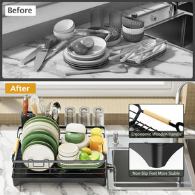 Epicano four-groove drip tray channels water back to the sink