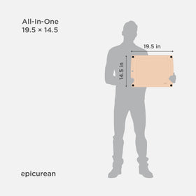 Epicurean cutting board in natural finish, dishwasher safe for easy cleanup