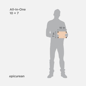 Epicurean All-In-One Cutting Board dual-sided design doubles workspace for prep.