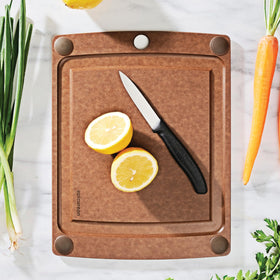 Epicurean All-In-One Cutting Board dual-sided design provides extra prep space for versatile cooking tasks