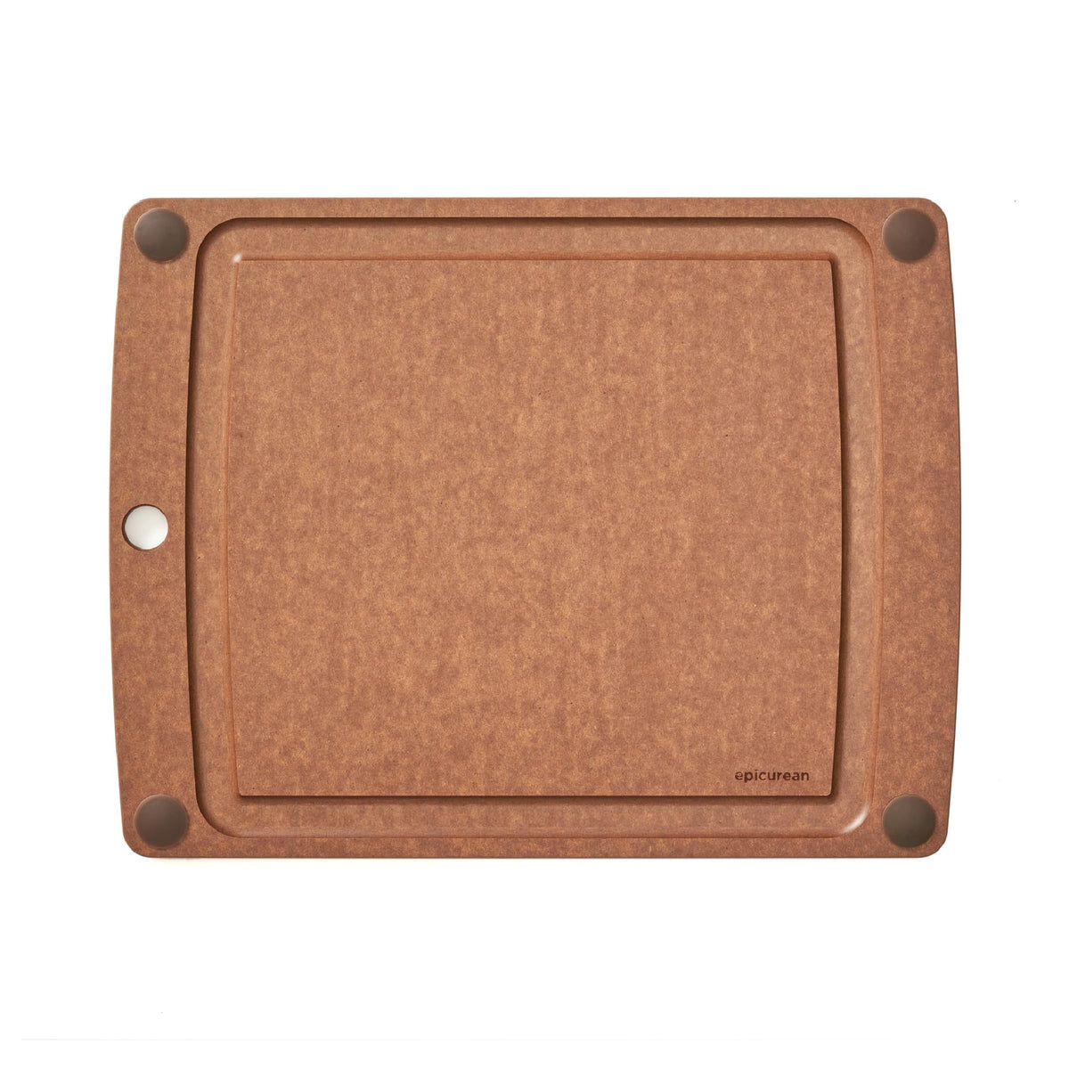 Epicurean All-In-One cutting board with juice groove catches liquids during prep