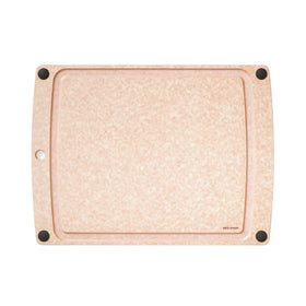Epicurean All-In-One Cutting Board with juice groove seen from above for mess reduction