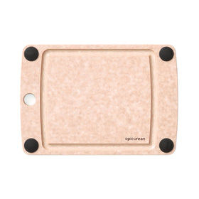 Epicurean All-In-One Cutting Board with juice groove keeps juices contained during prep.