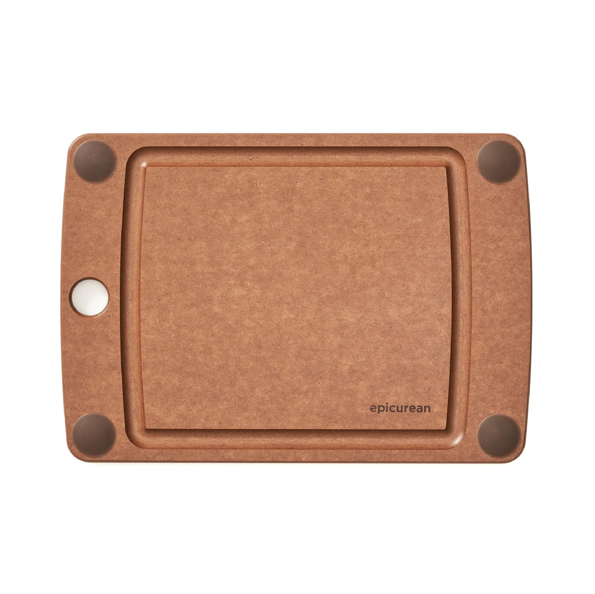 Epicurean All-In-One cutting board with juice groove capturing liquids for cleaner prep